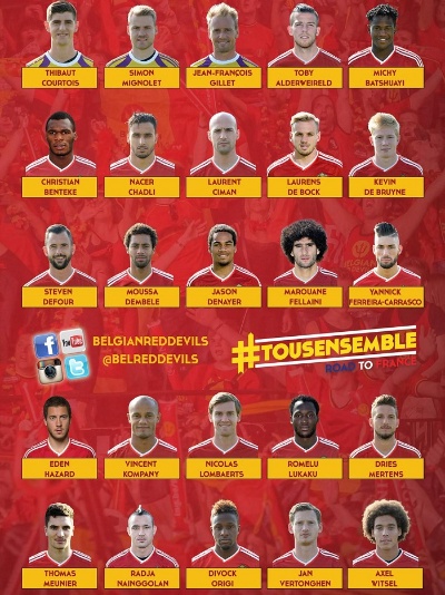 欧洲杯比利时队友名单：阵容强大的红魔挑战之旅